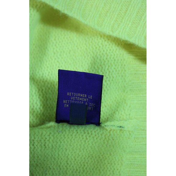 Polo Ralph Lauren Womens Wool Embroider Long Sleeve V-Neck Sweater Yellow Size M - Picture 5 of 6